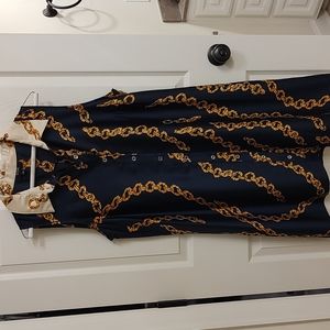 classic navy and gold dress